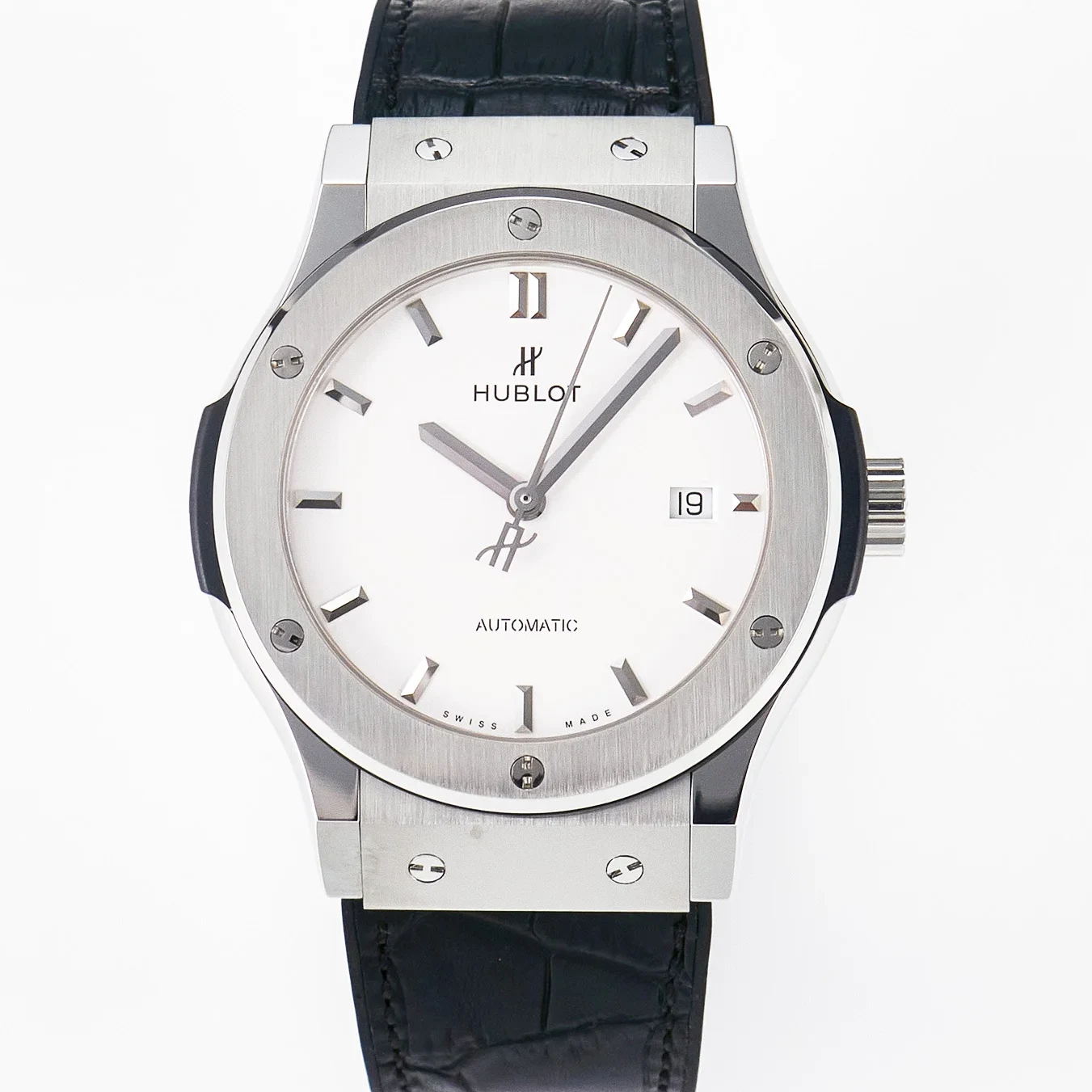 Classic Fusion 42mm SS JJF 1:1 Best Edition White Dial on Black Gummy Leather Strap