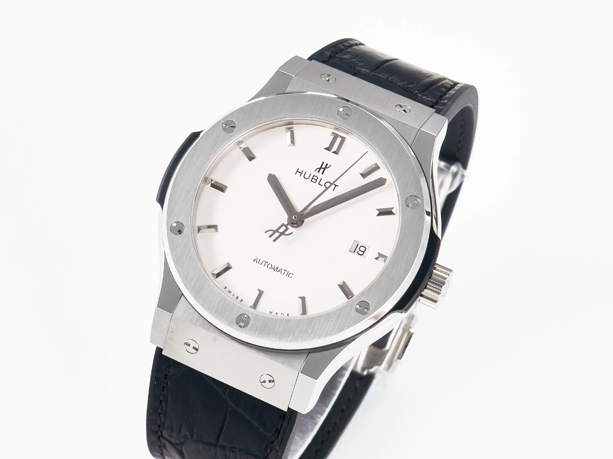 Classic Fusion 42mm SS JJF 1:1 Best Edition White Dial on Black Gummy Leather Strap