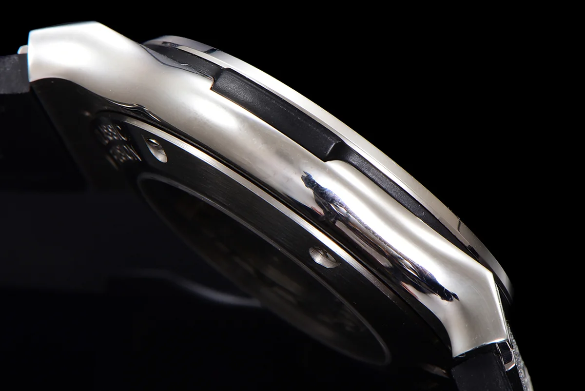 Classic Fusion Automatic 42mm Diamond Paved Dial in Steel on Black Leather Strap