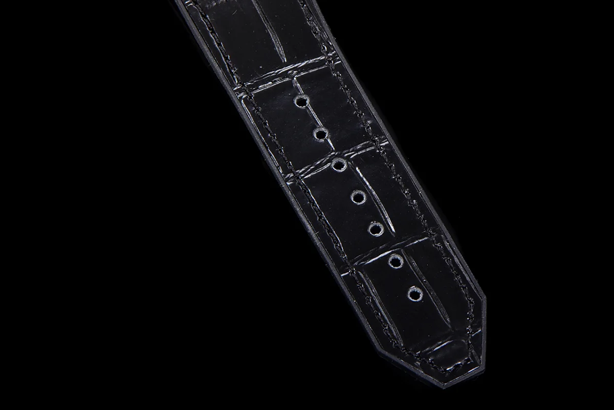 Classic Fusion Automatic 42mm Diamond Paved Dial in Steel on Black Leather Strap