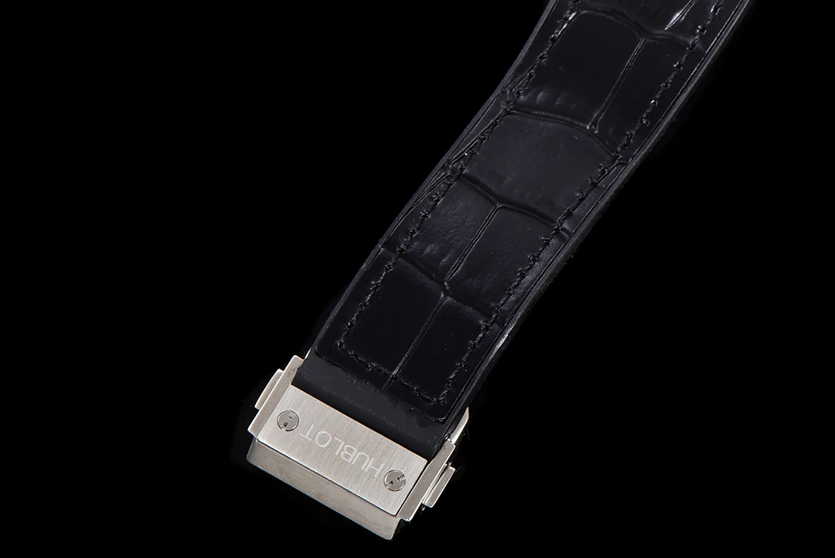 Classic Fusion Automatic 42mm Diamond Paved Dial in Steel on Black Leather Strap