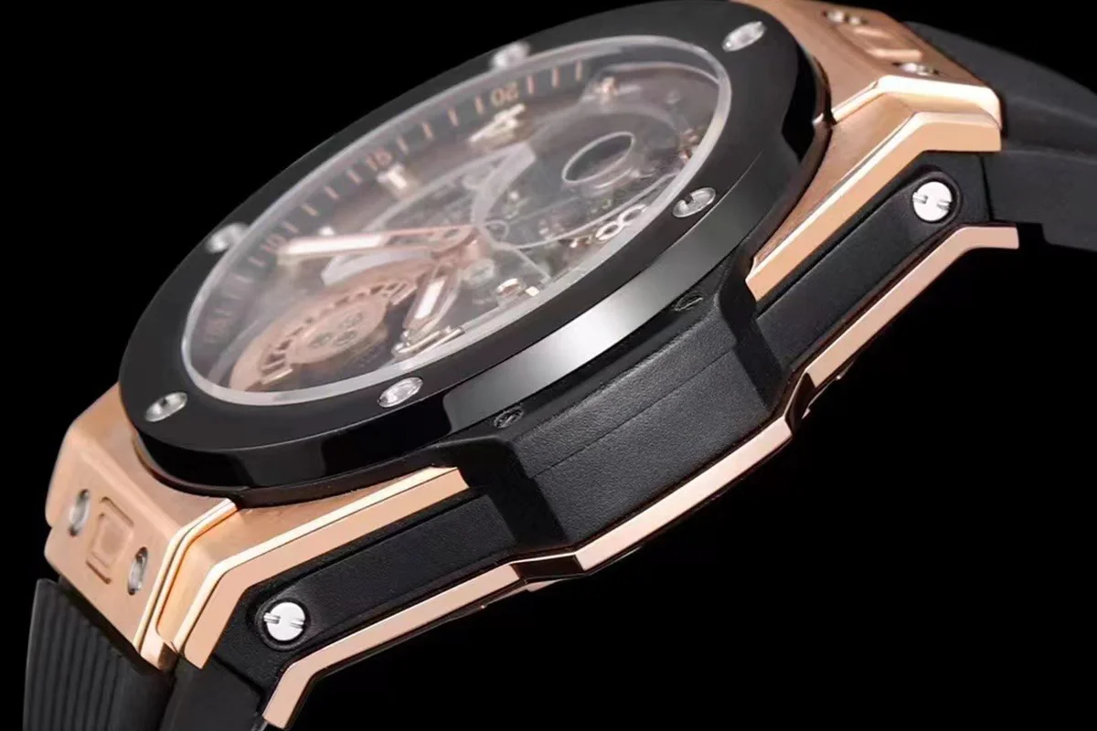 Classic Fusion Tourbillon 45mm with Ceramic Bezel Skeleton Dial in Rose Gold