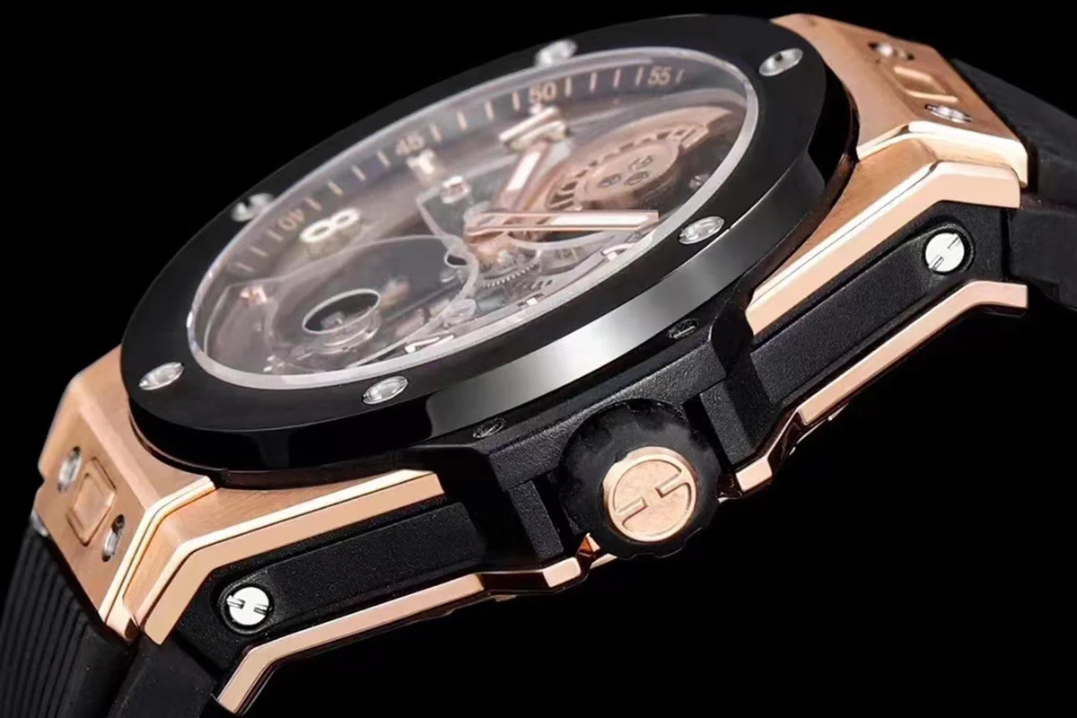 Classic Fusion Tourbillon 45mm with Ceramic Bezel Skeleton Dial in Rose Gold
