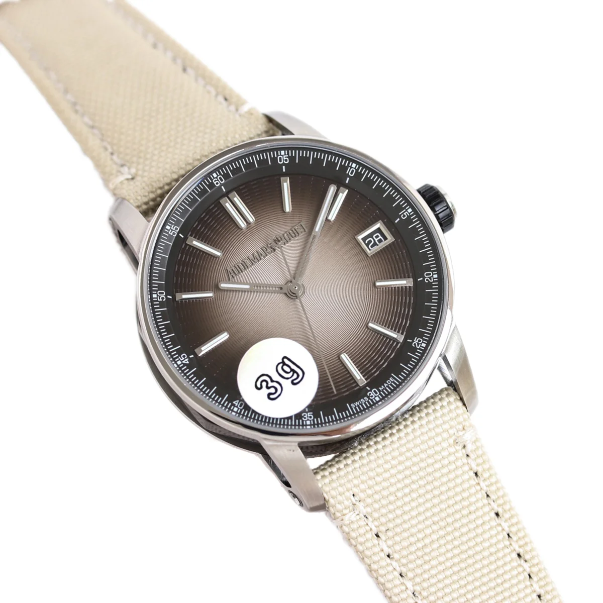 CODE 11.59 Ref.15210 Brown Dial in Beige Nylon Strap