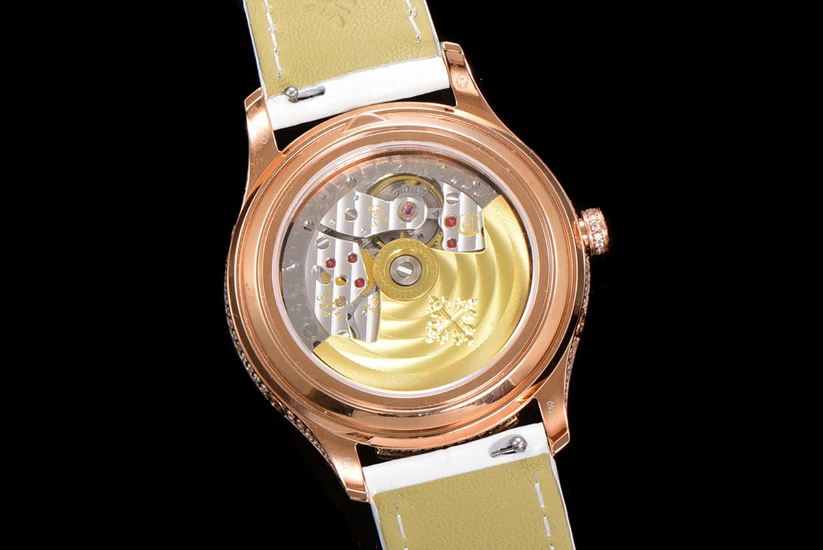 Complications 4948G Annual Calendar Moonphase MOP Dial in White Pink on Leather Strap