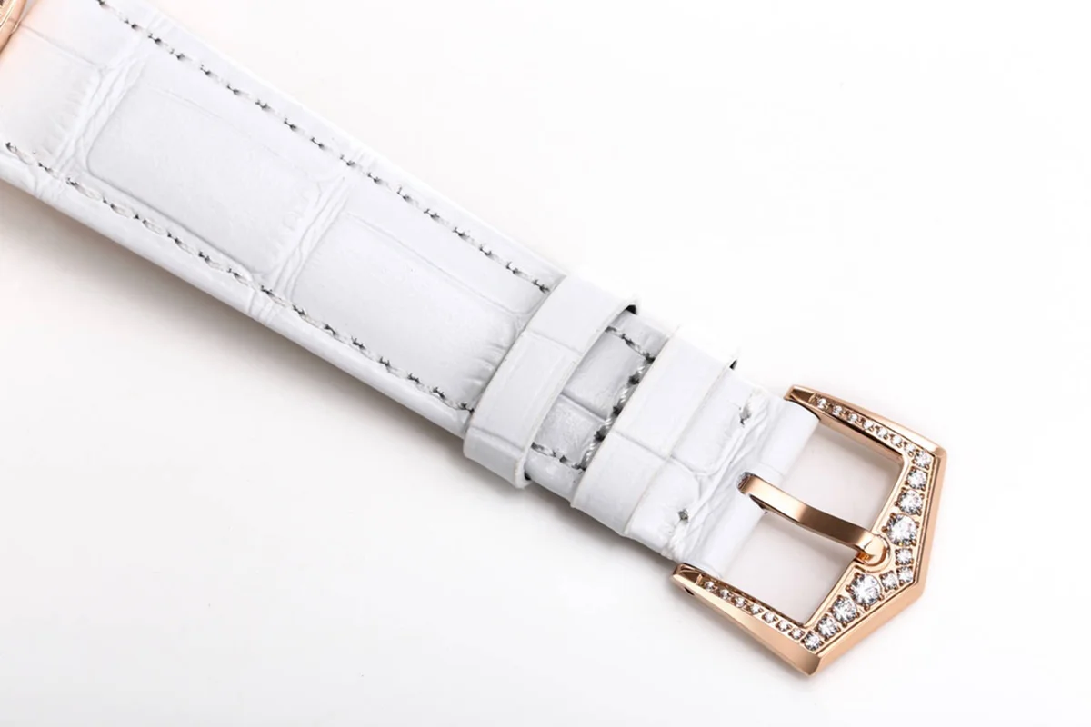 Complications 4948G Annual Calendar Moonphase MOP Dial in White Pink on Leather Strap