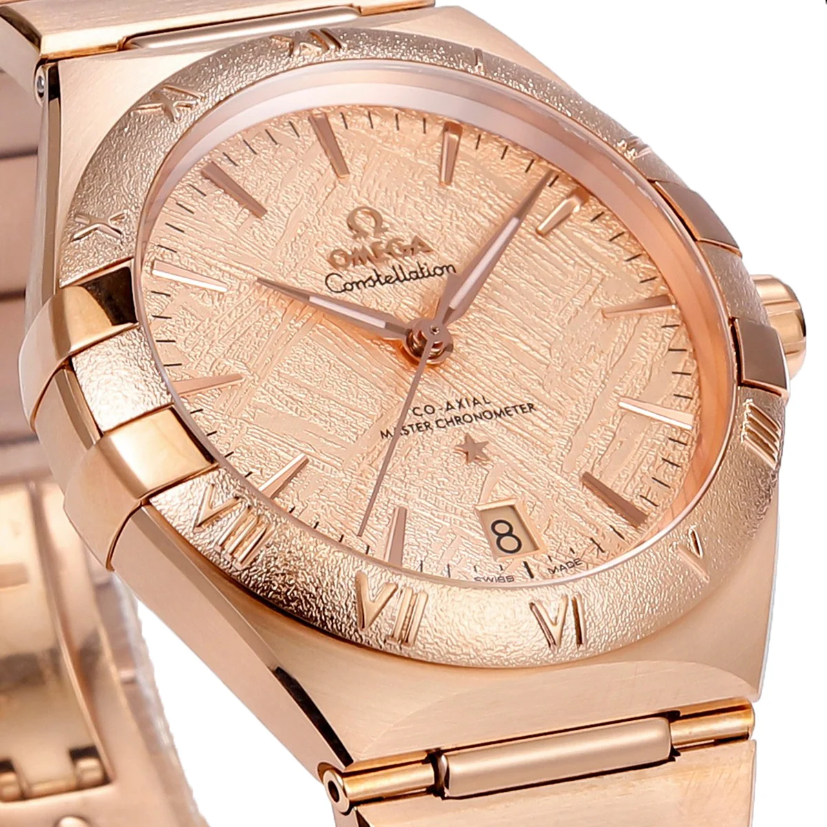 Constellation Co-Axial Master Chronometer 41mm Pink Meteorite Dial in Rose Gold on Bracelet