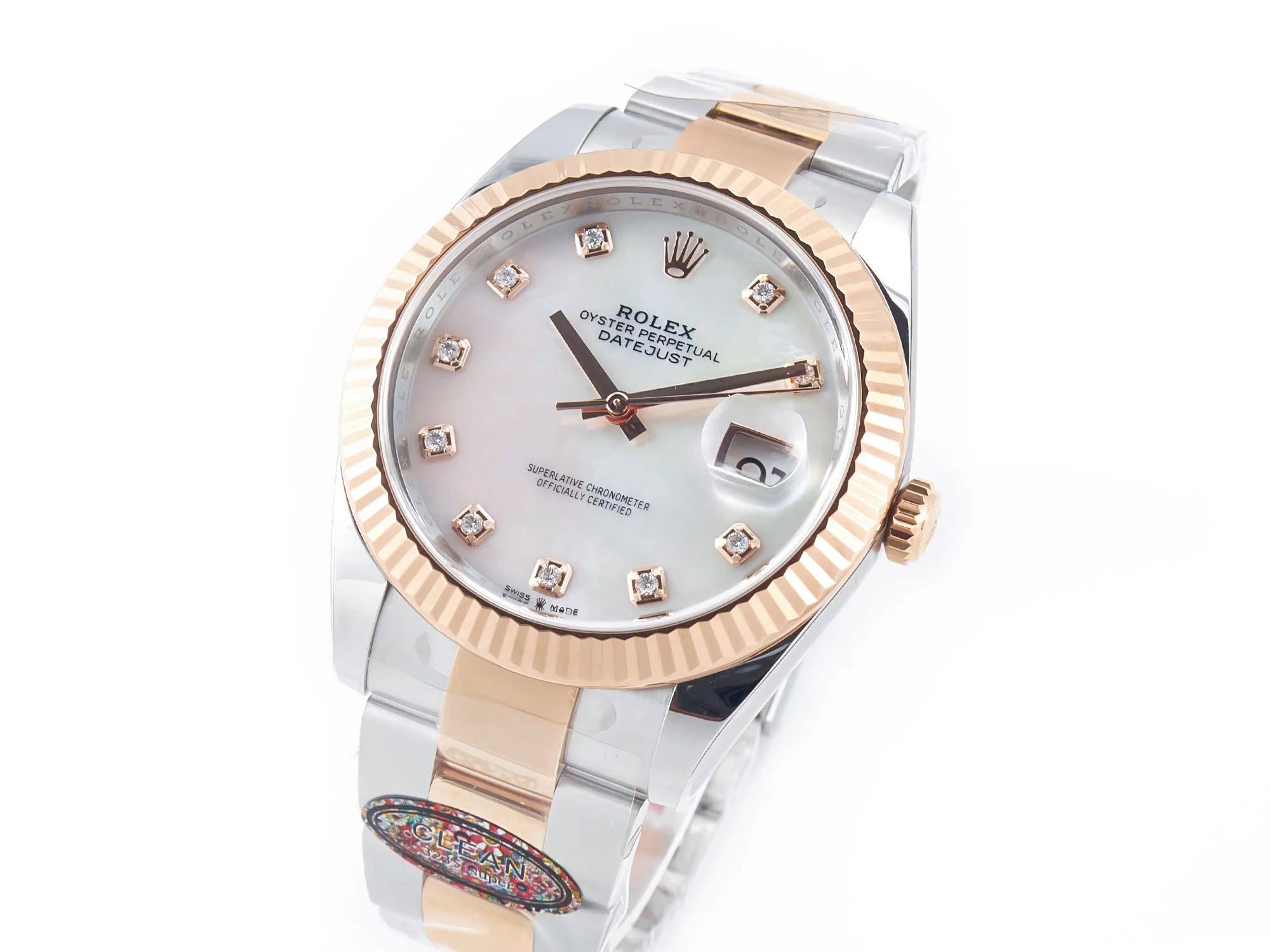 Datejust 126331 41mm 904L SS/RG Clean 1:1 Best Edition MOP Diamond Dial on Oyster Bracelet VR3235