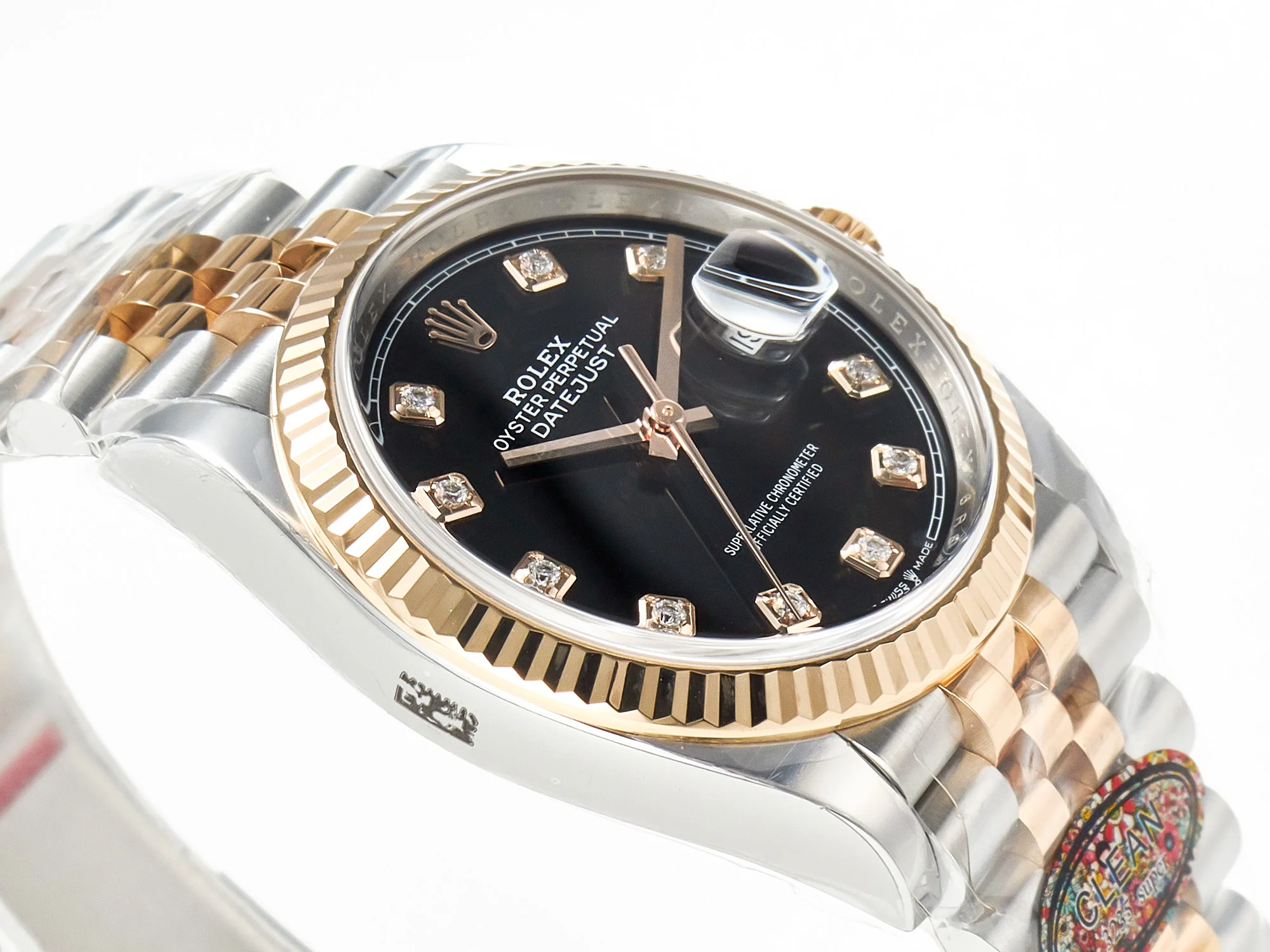 DateJust 36 126231 Clean 1:1 Best Edition 904L Steel Black Diamonds Dial on SS/RG Jubilee Bracelet VR3235