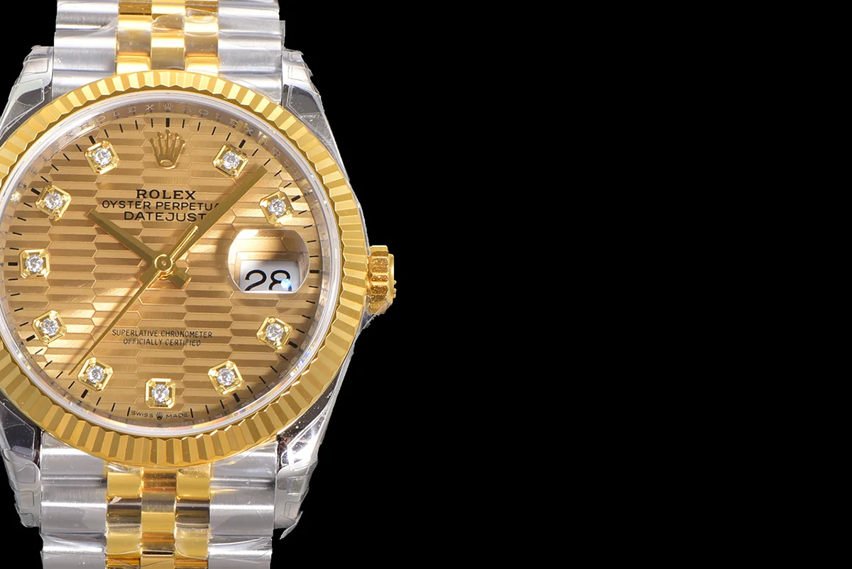 Datejust 36 126233 Golden Motif Dial with Diamond Marker in Steel/Yellow Gold in Jubilee