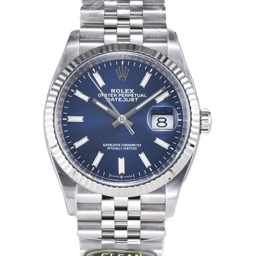 Datejust 36 126234 Bright Blue Dial with Stick Marker in Steel in Jubilee Bracelet