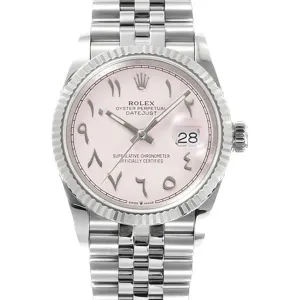 Datejust 36 126234 Pink Dial with Arabic Numerals in Steel