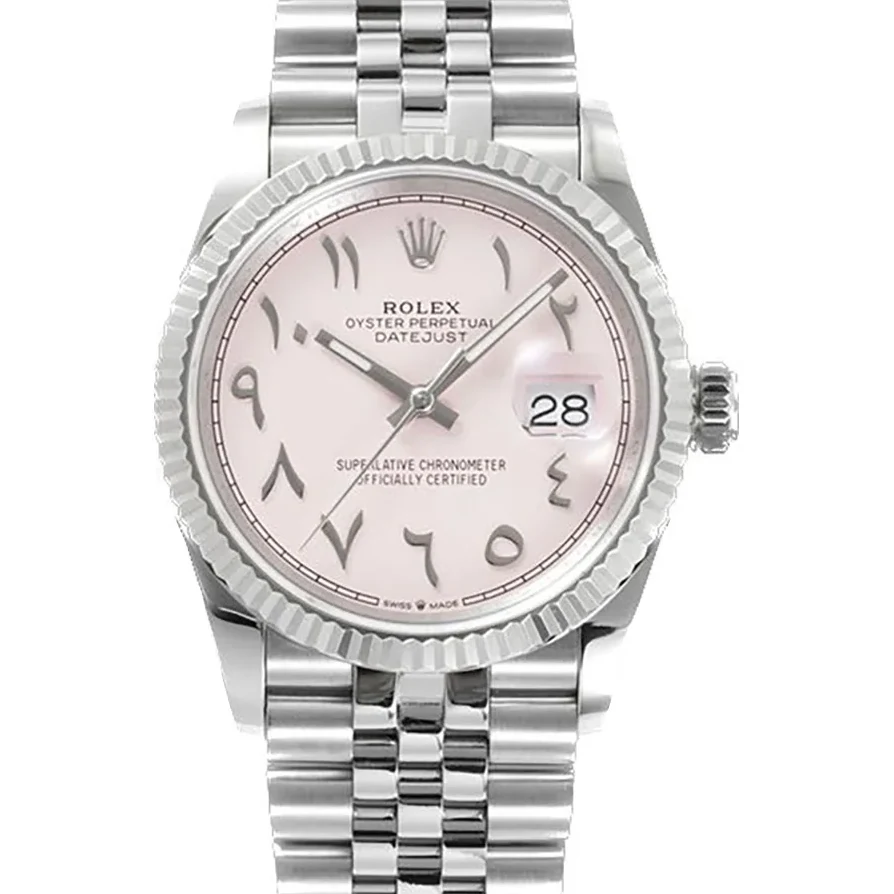 Datejust 36 126234 Pink Dial with Arabic Numerals in Steel