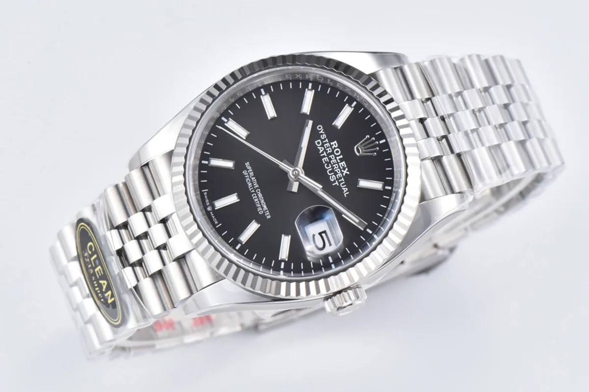 Datejust 36 126334 Bright Black Dial Stick on Jubilee Bracelet