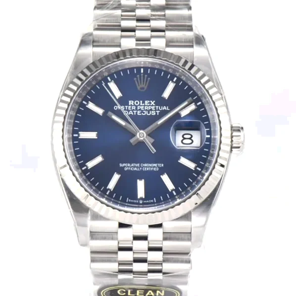 Datejust 36 126334 Bright Blue Dial Stick on Jubilee Bracelet
