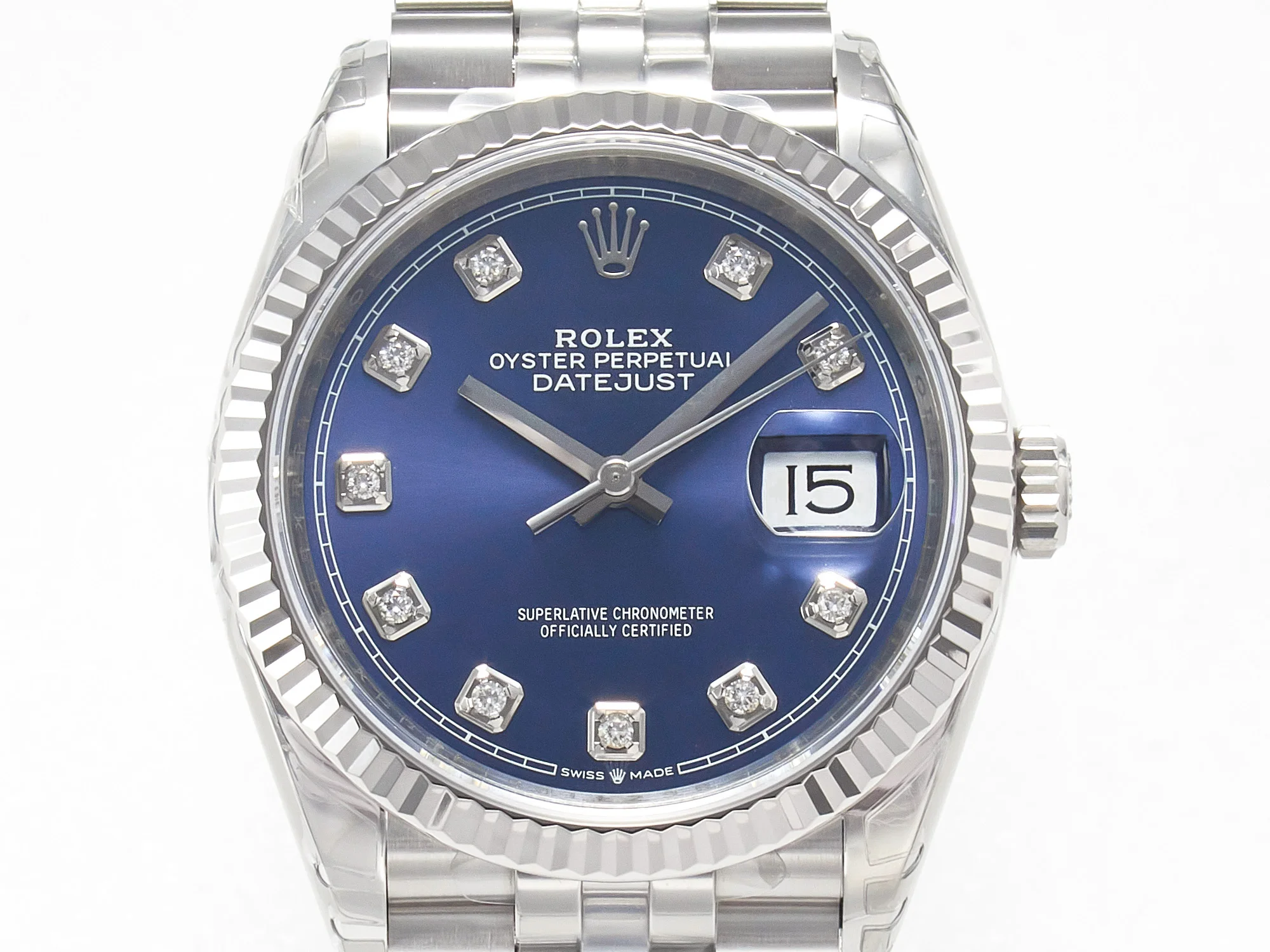 DateJust 36 SS 116234 VSF 1:1 Best Edition 904L Steel Blue Diamonds Dial on Jubilee Bracelet VS3135