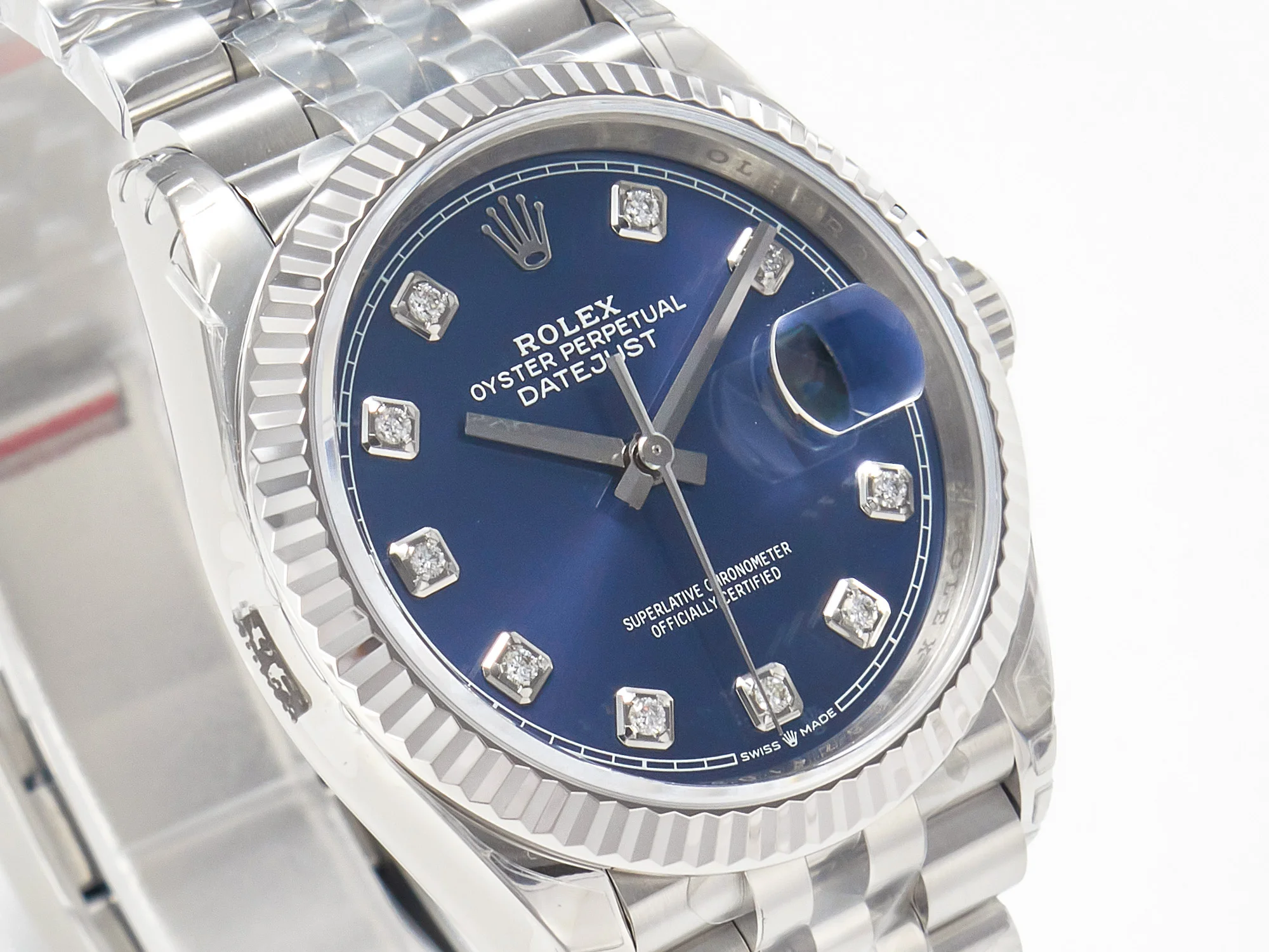 DateJust 36 SS 116234 VSF 1:1 Best Edition 904L Steel Blue Diamonds Dial on Jubilee Bracelet VS3135