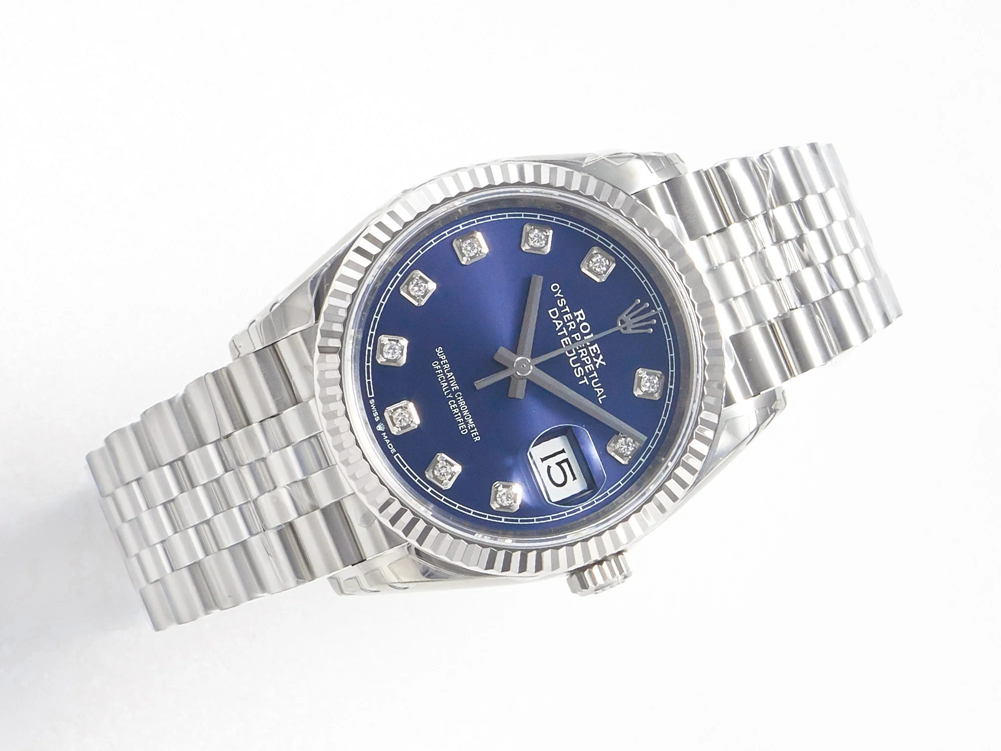 DateJust 36 SS 116234 VSF 1:1 Best Edition 904L Steel Blue Diamonds Dial on Jubilee Bracelet VS3135