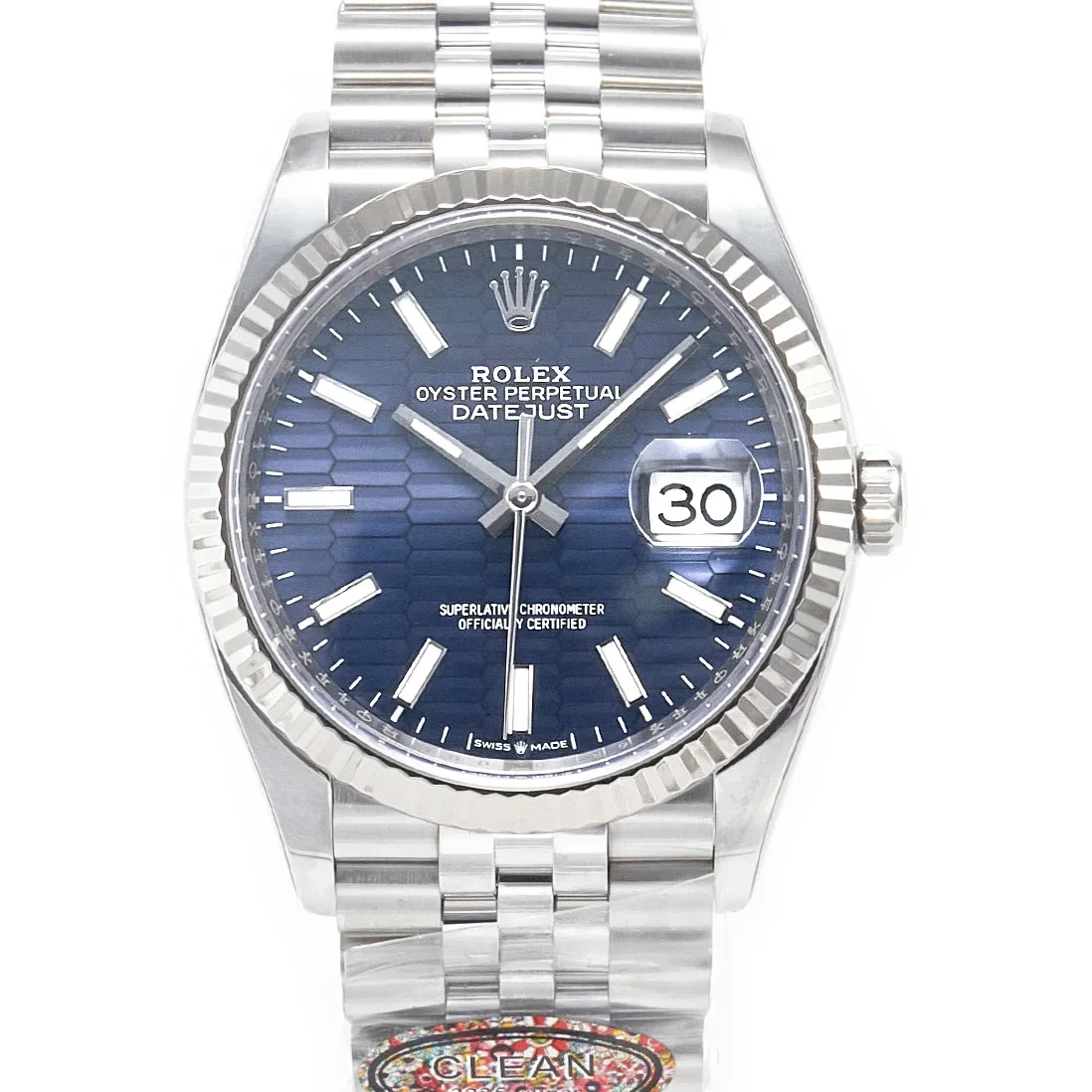 DateJust 36MM 126234 SS Clean 1:1 Best Edition Blue Fluted Dial on SS Jubilee Bracelet VR3235