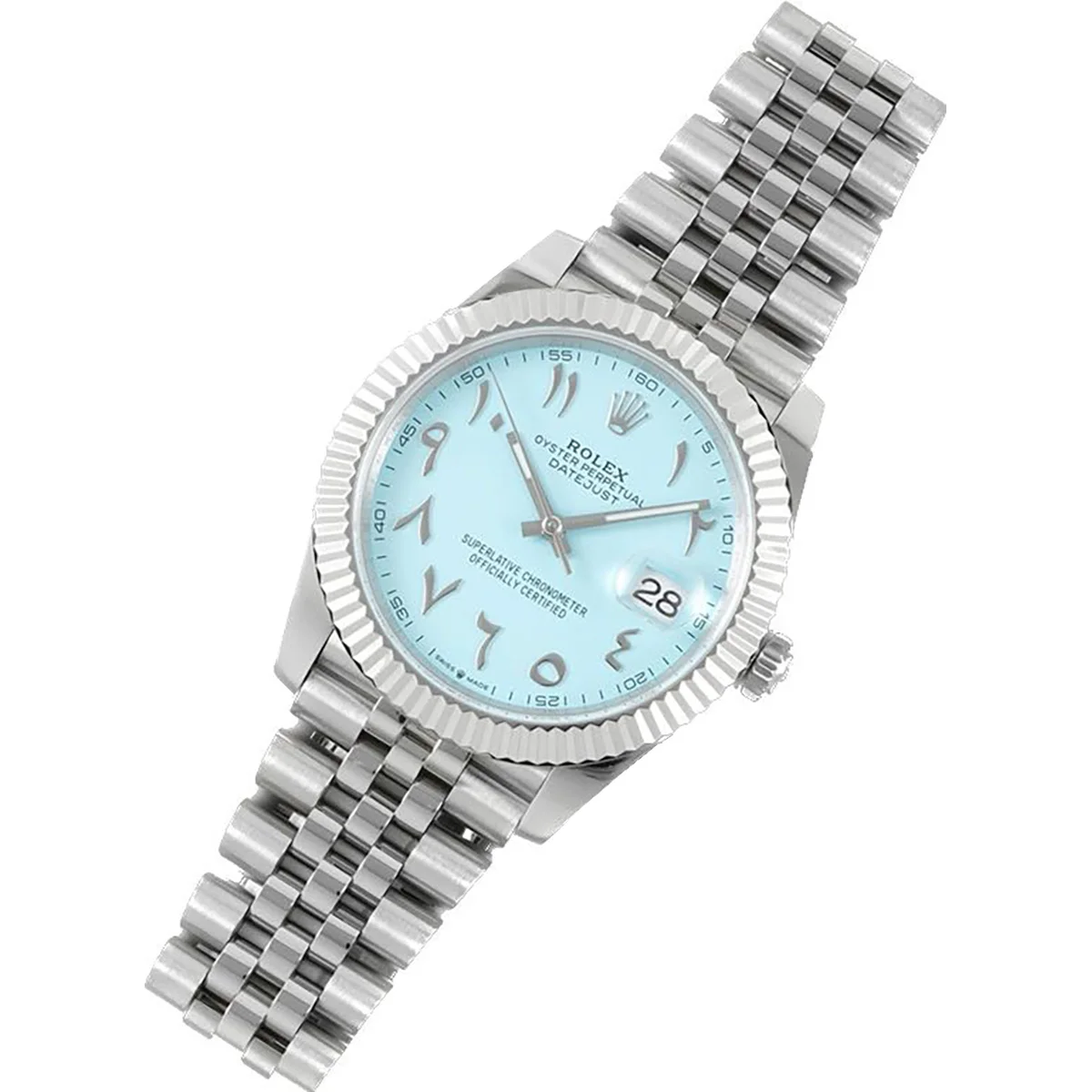 Datejust 41 126300 Blue Tiffany Dial with Arabic Numerals in Steel