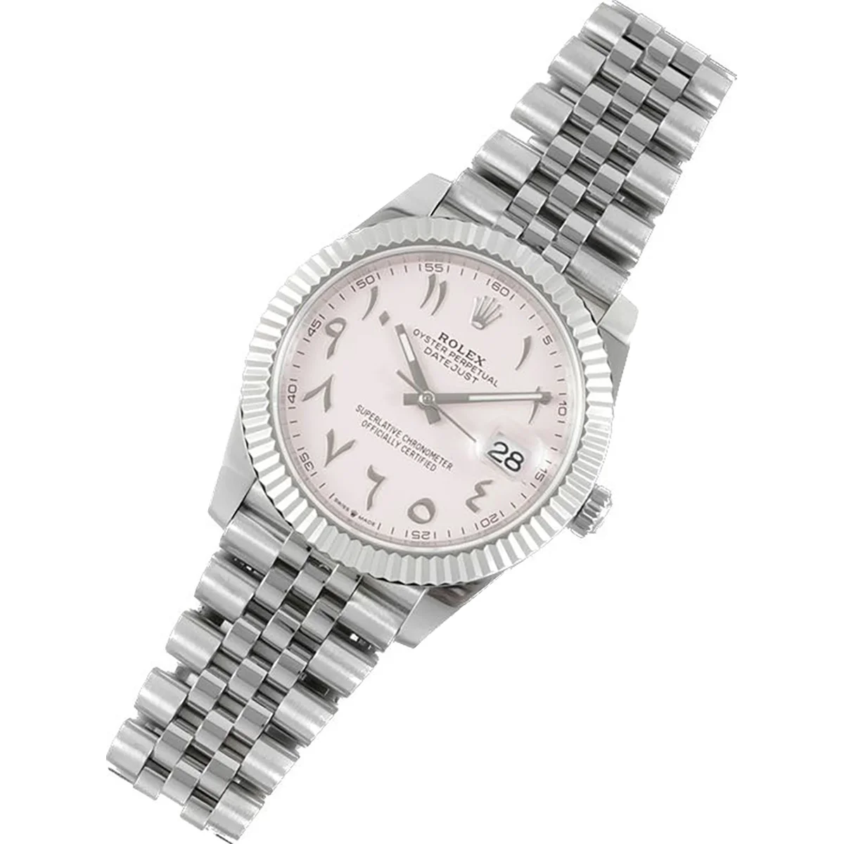 Datejust 41 126300 Pink Dial with Arabic Numerals in Steel