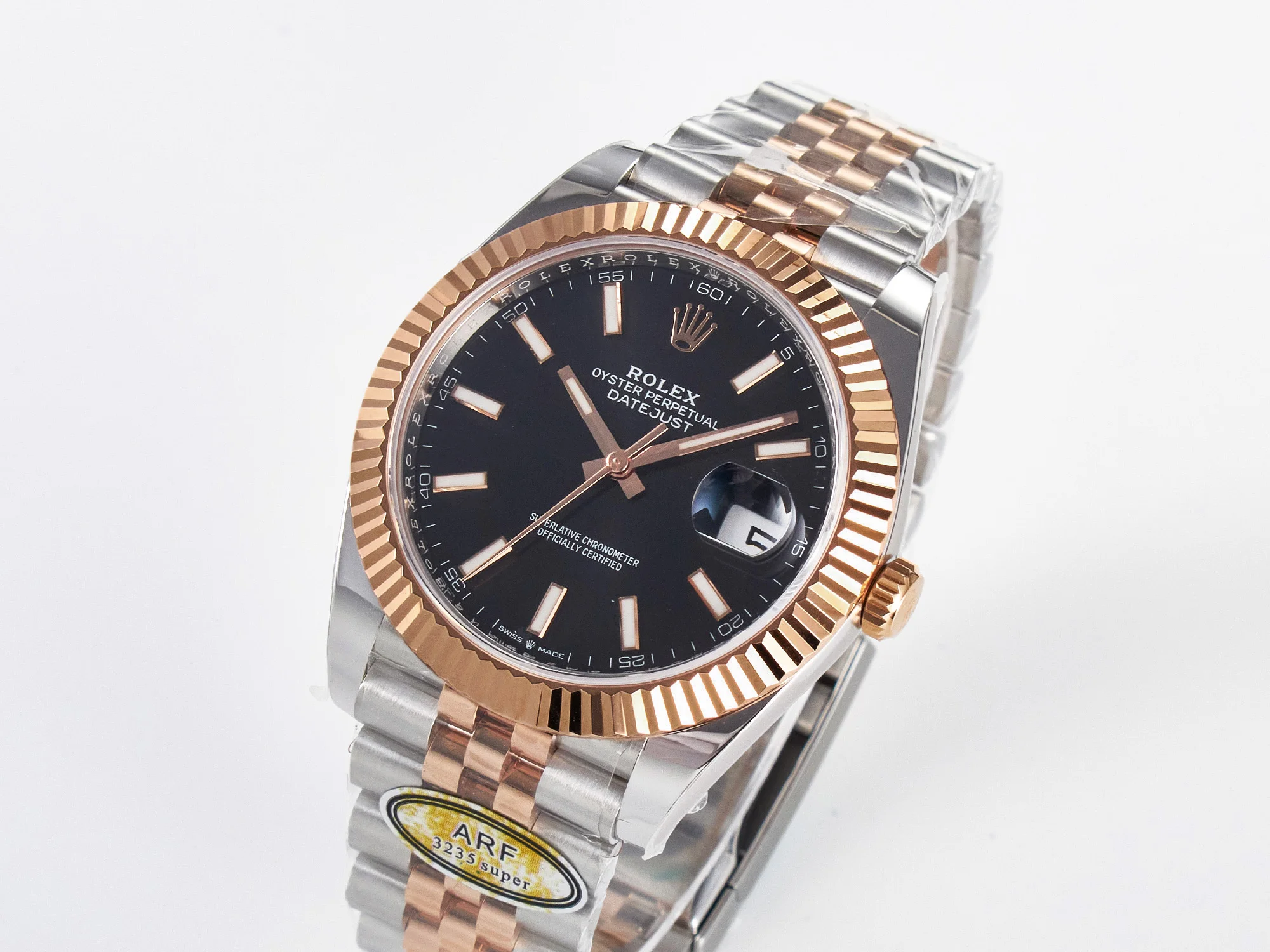 DateJust 41 126331 ARF 1:1 Best Edition 904L Steel Black Dial on SS/RG Jubilee Bracelet SH3235(Gain Weight)