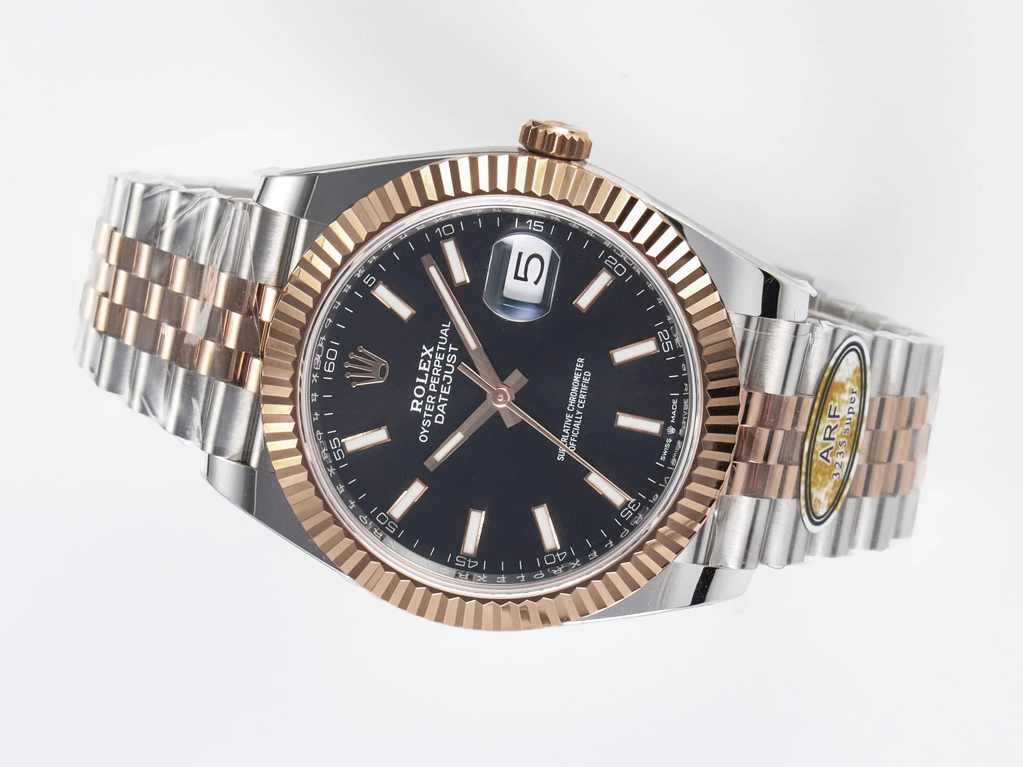 DateJust 41 126331 ARF 1:1 Best Edition 904L Steel Black Dial on SS/RG Jubilee Bracelet SH3235(Gain Weight)