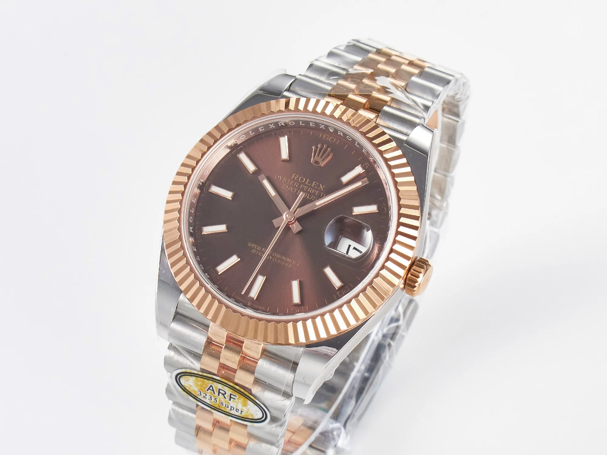 DateJust 41 126331 ARF 1:1 Best Edition 904L Steel Brown Dial on SS/RG Jubilee Bracelet SH3235(Gain Weight)