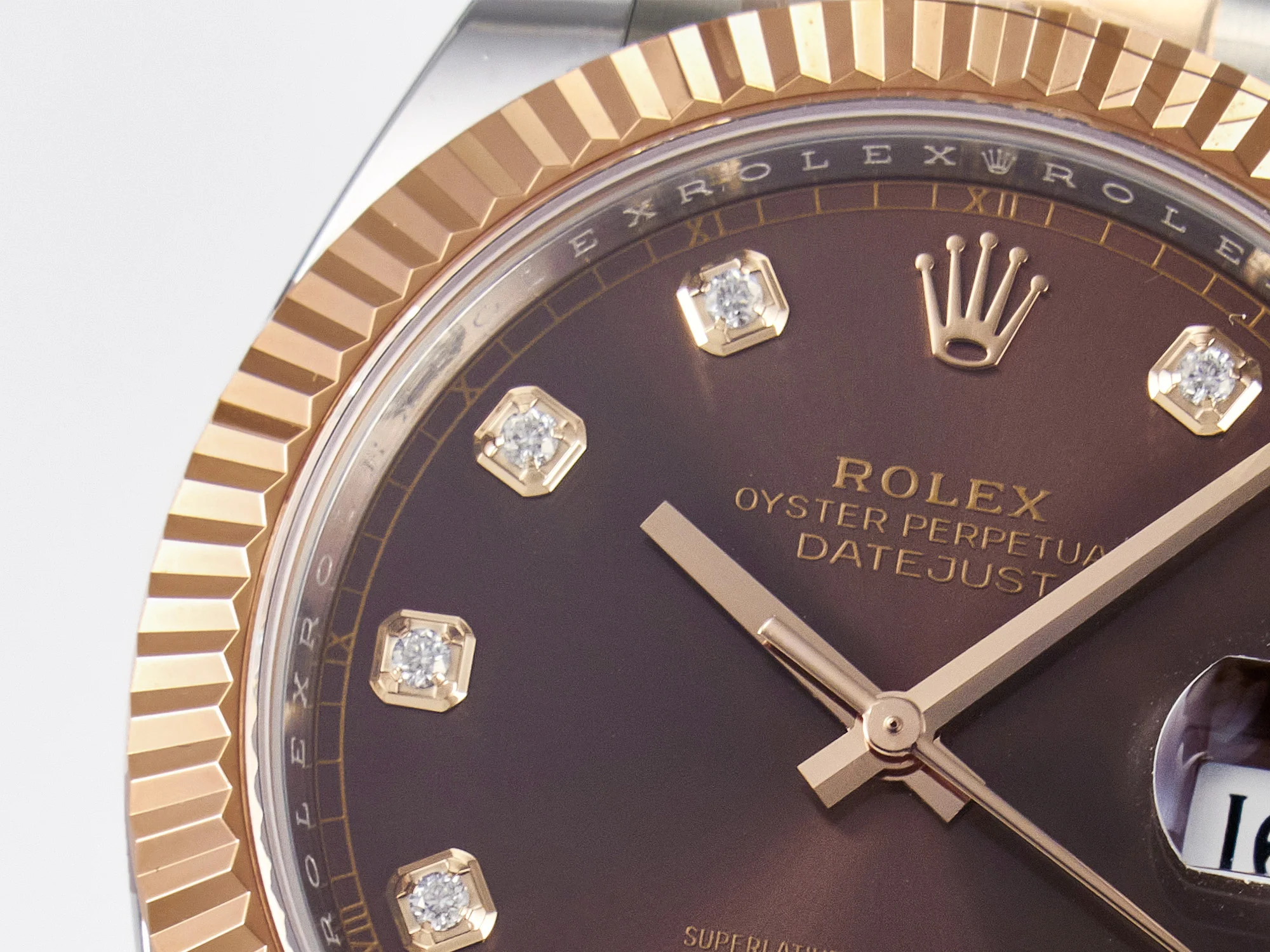 DateJust 41 126331 ARF 1:1 Best Edition 904L Steel Brown Diamonds Dial on SS/RG Oyster Bracelet SH3235(Gain Weight)