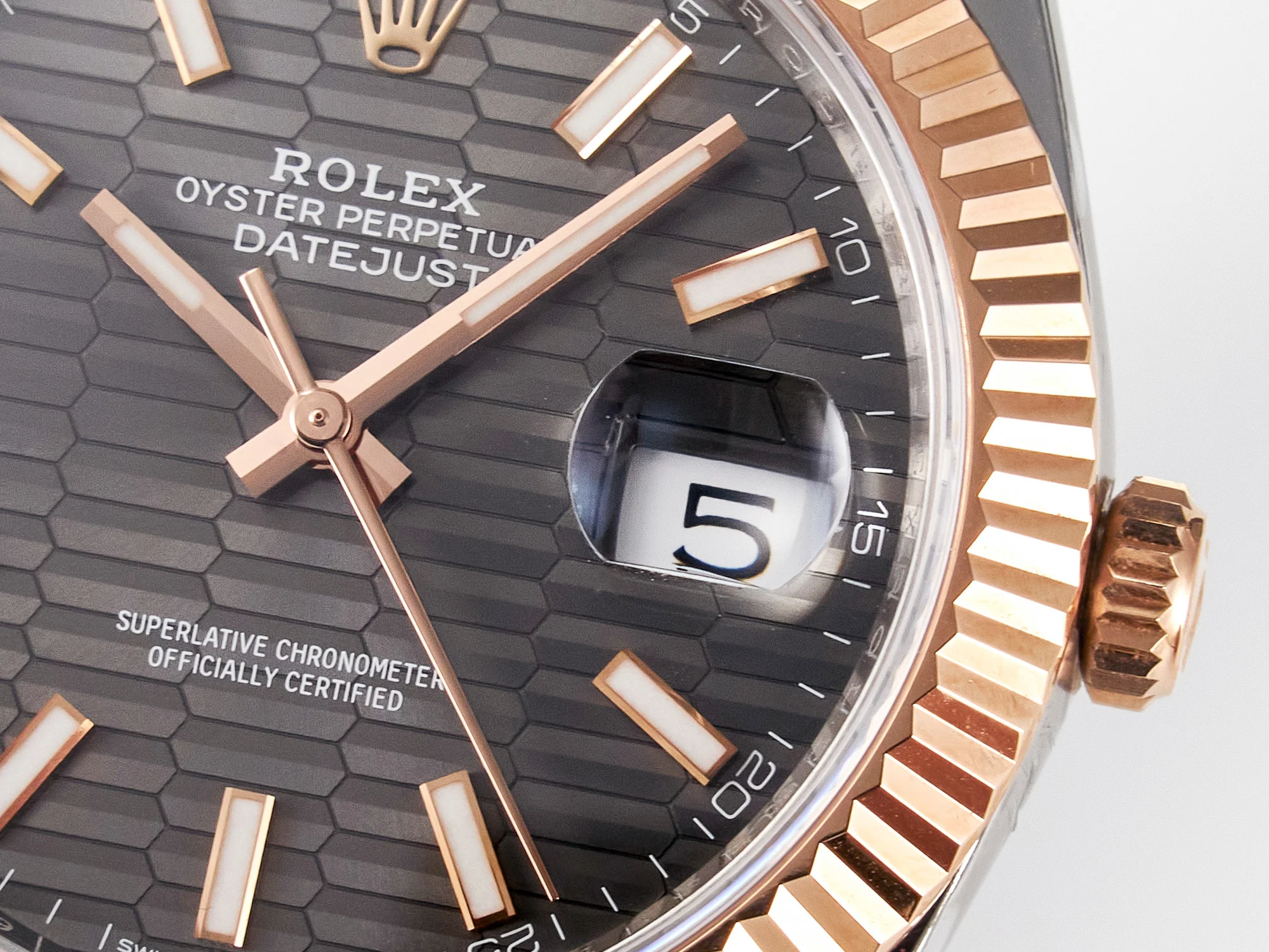 DateJust 41 126331 ARF 1:1 Best Edition 904L Steel Gray Textured Dial on SS/RG Jubilee Bracelet SH3235(Gain Weight)