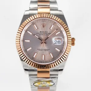 DateJust 41 126331 ARF 1:1 Best Edition 904L Steel RG Dial on SS/RG Oyster Bracelet SH3235（Gain Weight）