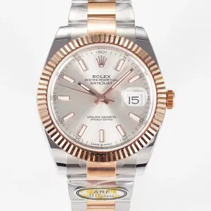 DateJust 41 126331 ARF 1:1 Best Edition 904L Steel Silver Dial on SS/RG Oyster Bracelet SH3235（Gain Weight）