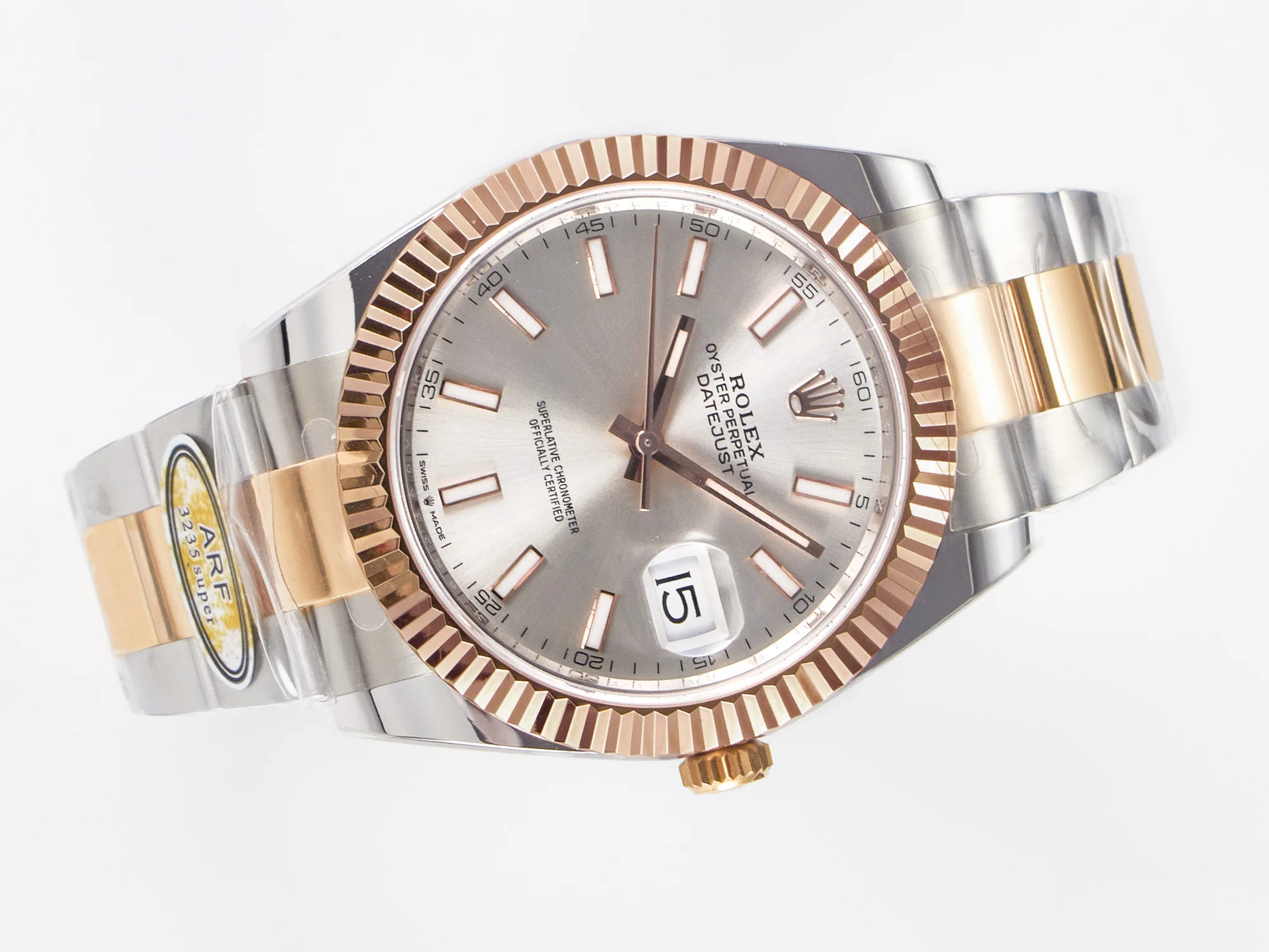 DateJust 41 126331 ARF 1:1 Best Edition 904L Steel Silver Dial on SS/RG Oyster Bracelet SH3235(Gain Weight)