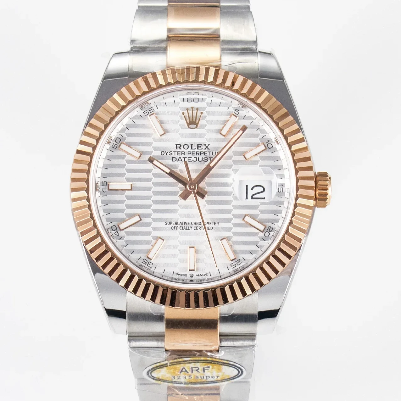DateJust 41 126331 ARF 1:1 Best Edition 904L Steel Silver Textured Dial on SS/RG Oyster Bracelet SH3235(Gain Weight)