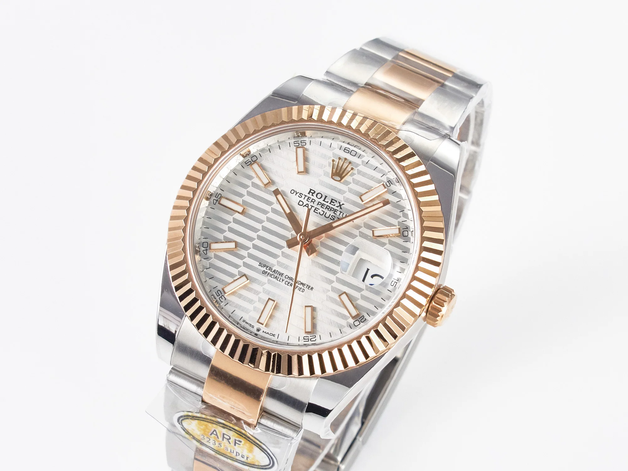 DateJust 41 126331 ARF 1:1 Best Edition 904L Steel Silver Textured Dial on SS/RG Oyster Bracelet SH3235(Gain Weight)