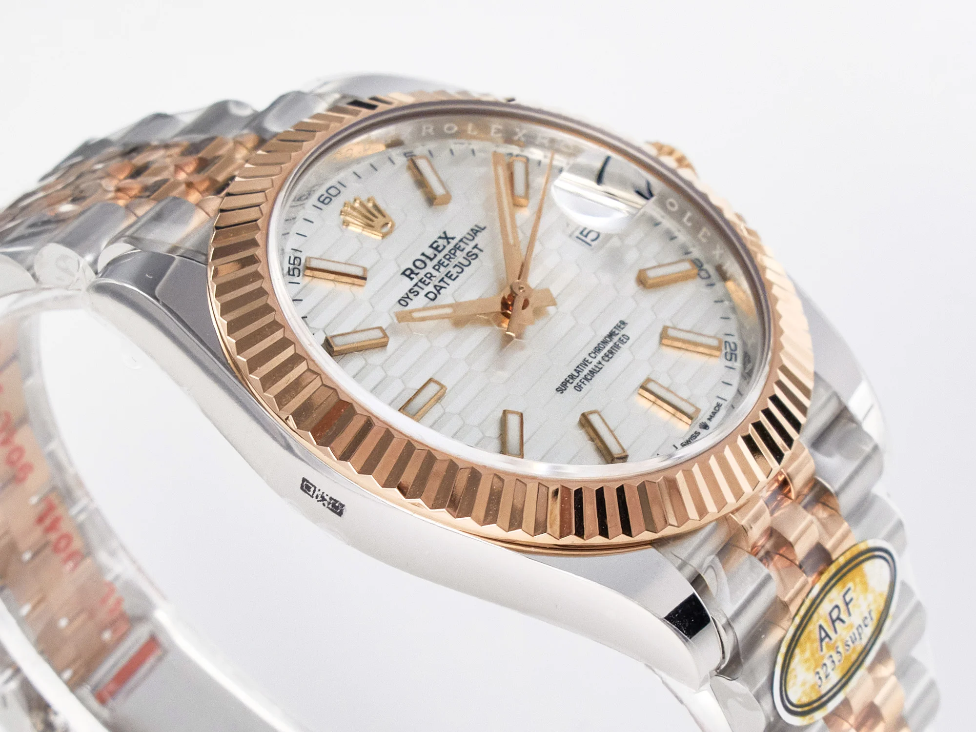 DateJust 41 126331 ARF 1:1 Best Edition 904L Steel Silver Textured Dial on SS/RG Jubilee Bracelet SH3235(Gain Weight)