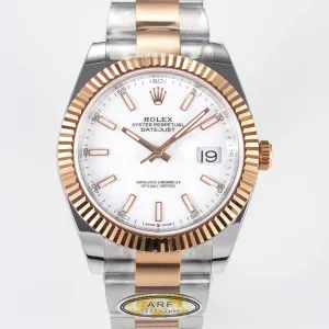 DateJust 41 126331 ARF 1:1 Best Edition 904L Steel White Dial on SS/RG Oyster Bracelet SH3235（Gain Weight）
