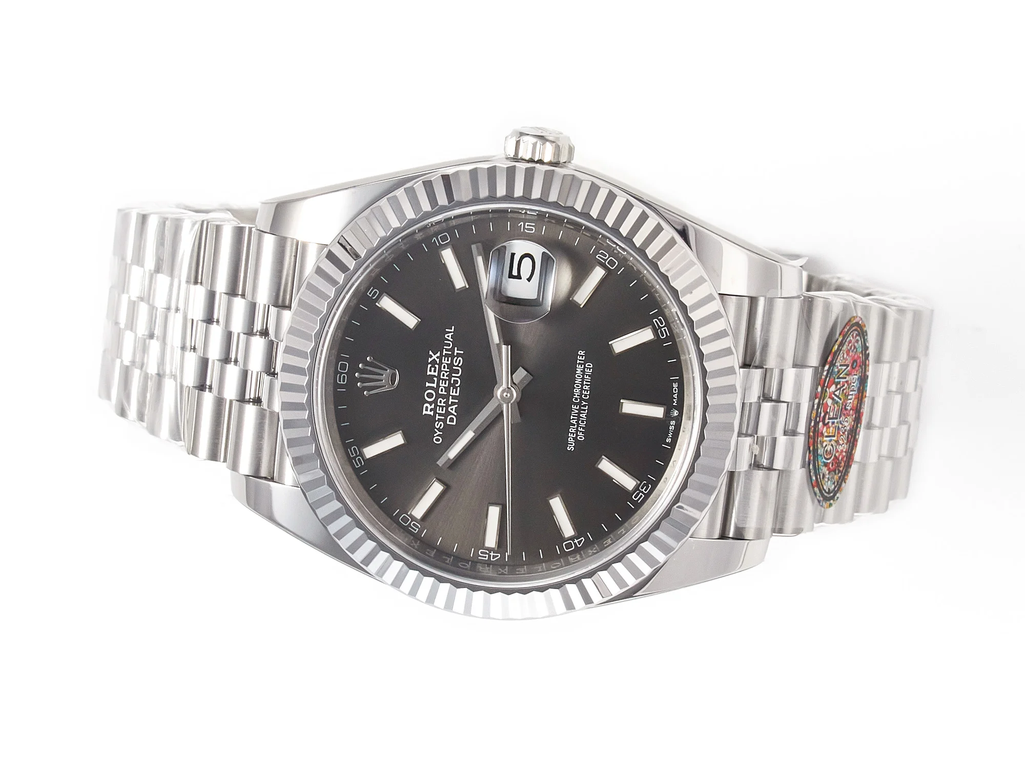 DateJust 41 126334 904L SS Clean Best Edition Gray Rhodium Dial on Jubilee Bracelet S3235