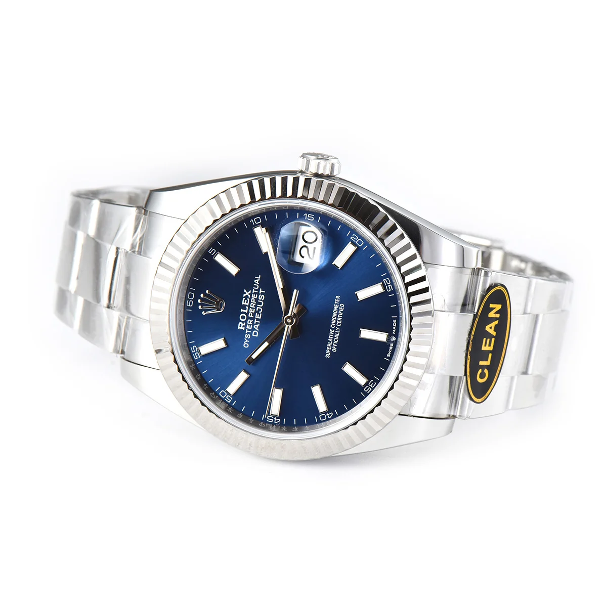 Datejust 41 126334 Blue Dial Stick Markers on Oyster Bracelet
