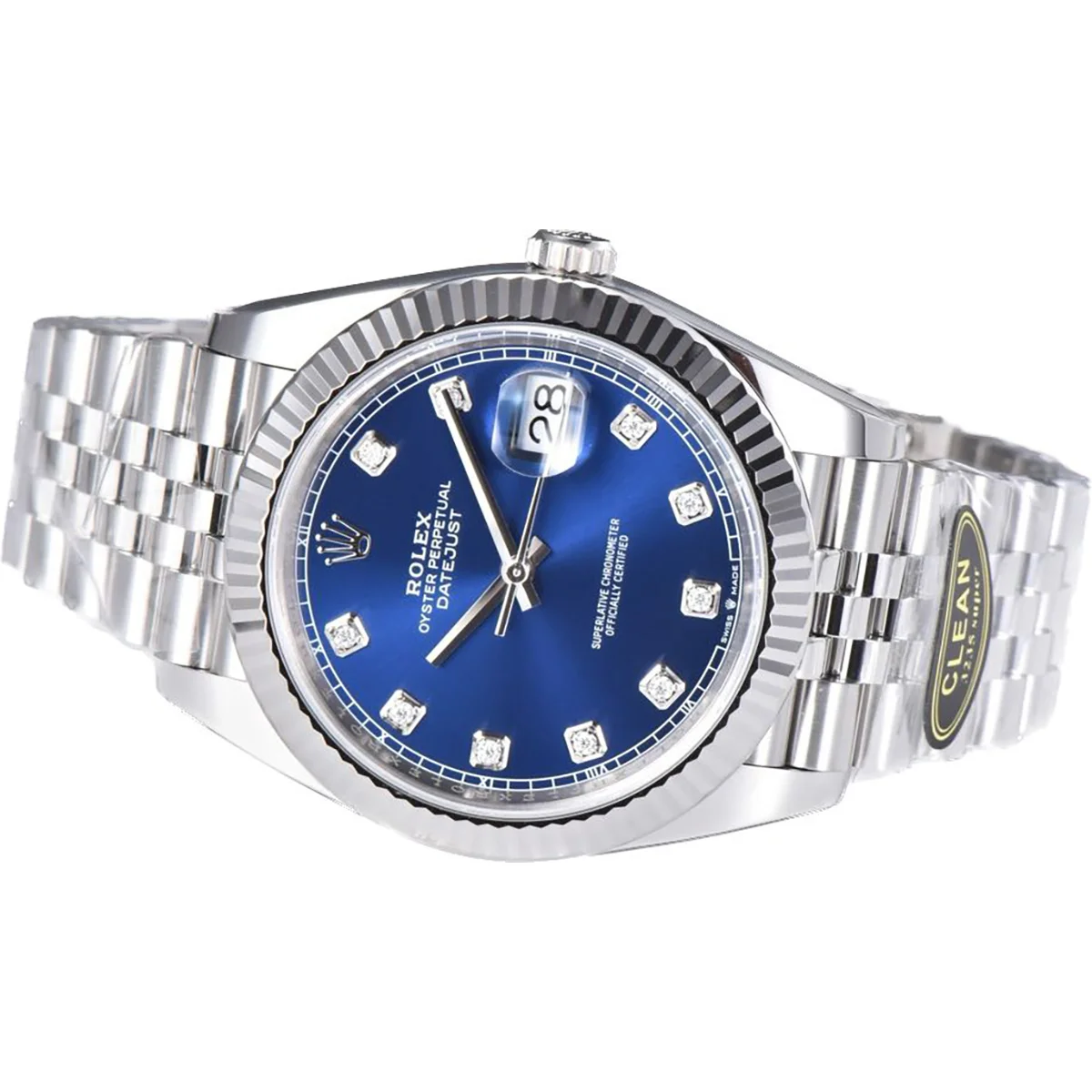 Datejust 41 126334 Bright Blue Dial Diamond Markers on Jubilee Bracelet