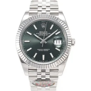 DateJust 41 126334 Clean 1:1 Best Edition 904 L Steel Mint Green Dial on Jubilee Bracelet VR 3235
