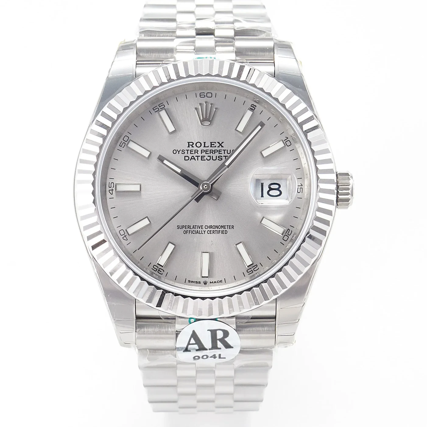 DateJust 41 126334 Fluted Bezel ARF 1:1 Best Edition 904L Steel Silver Stick Dial on Jubilee Bracelet VR3235
