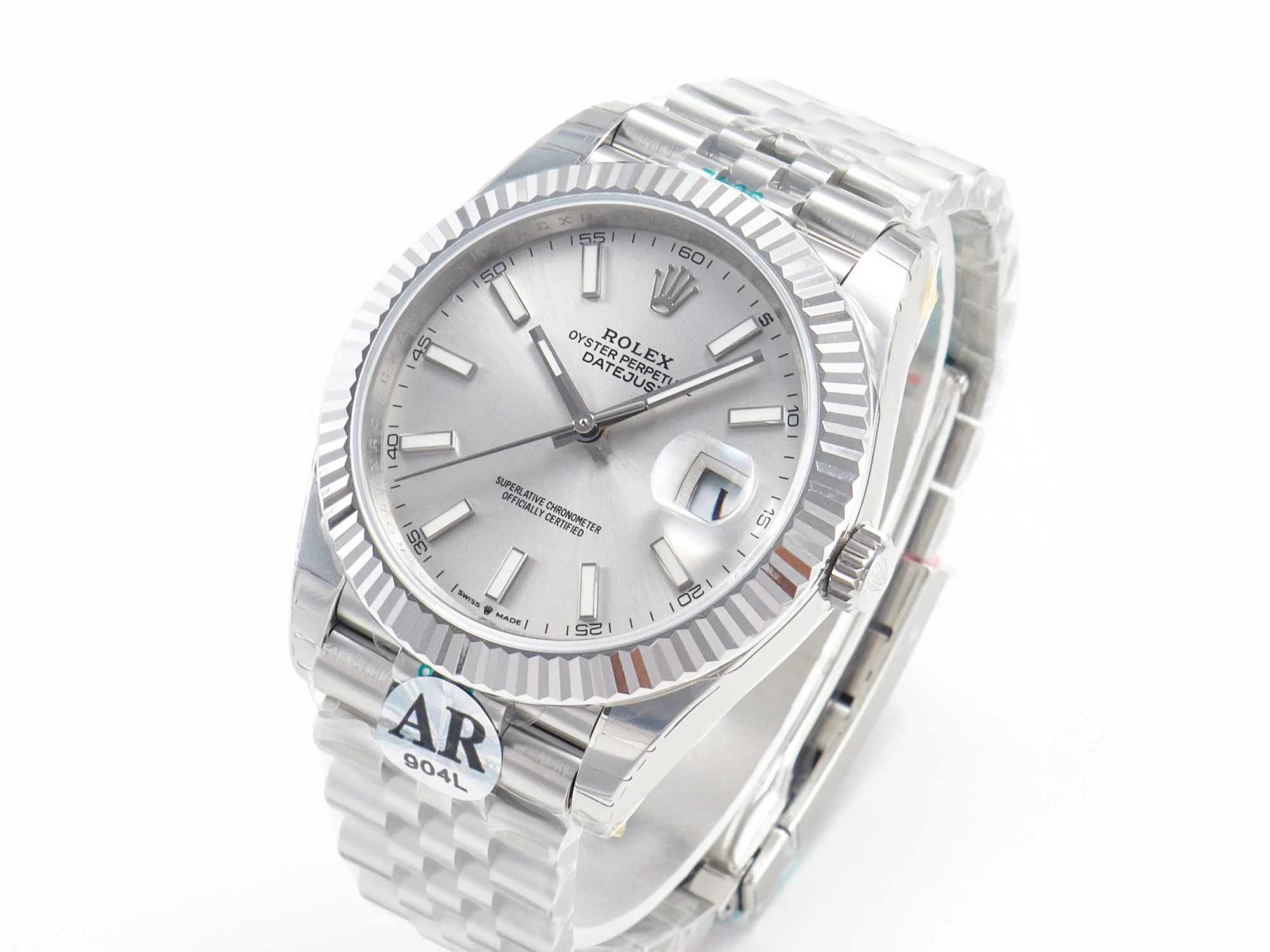 DateJust 41 126334 Fluted Bezel ARF 1:1 Best Edition 904L Steel Silver Stick Dial on Jubilee Bracelet VR3235