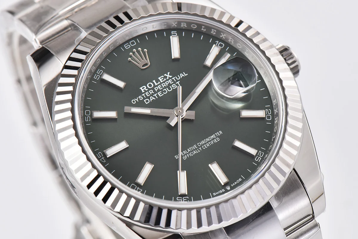 Datejust 41 126334 Mint Green Dial Stick Markers on Oyster Bracelet
