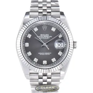 Datejust 41 126334 Slate Dial Diamond Markers on Jubilee Bracelet