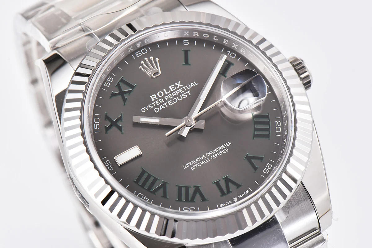 Datejust 41 126334 Slate Dial Stick Markers on Oyster Bracelet