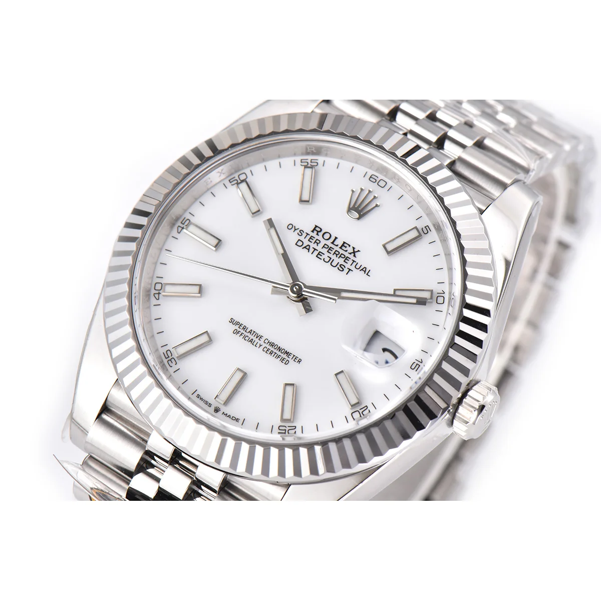 Datejust 41 126334 White Dial Stick Markers on Jubilee Bracelet