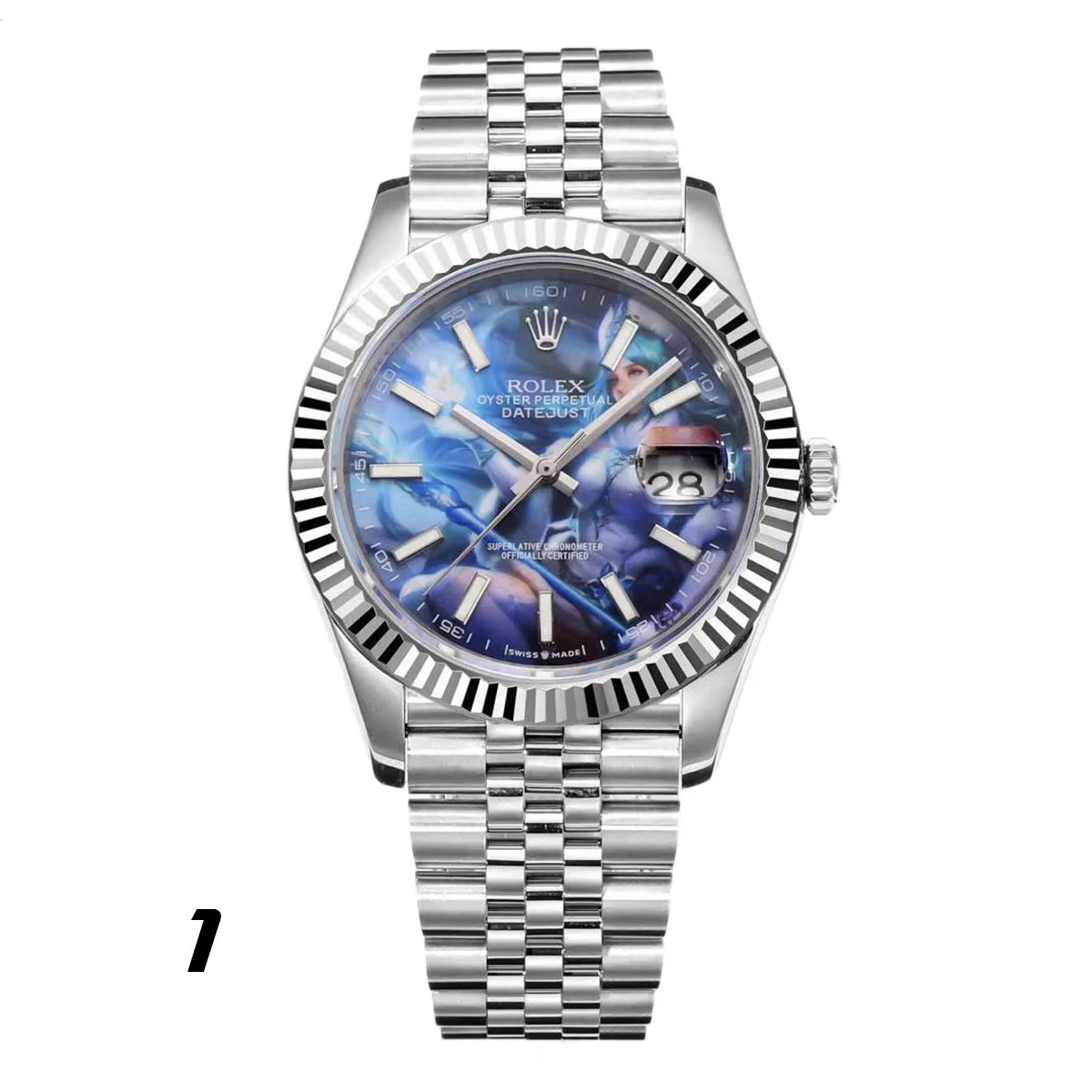 Datejust 41 Custom Dial with Stick Marker in Steel