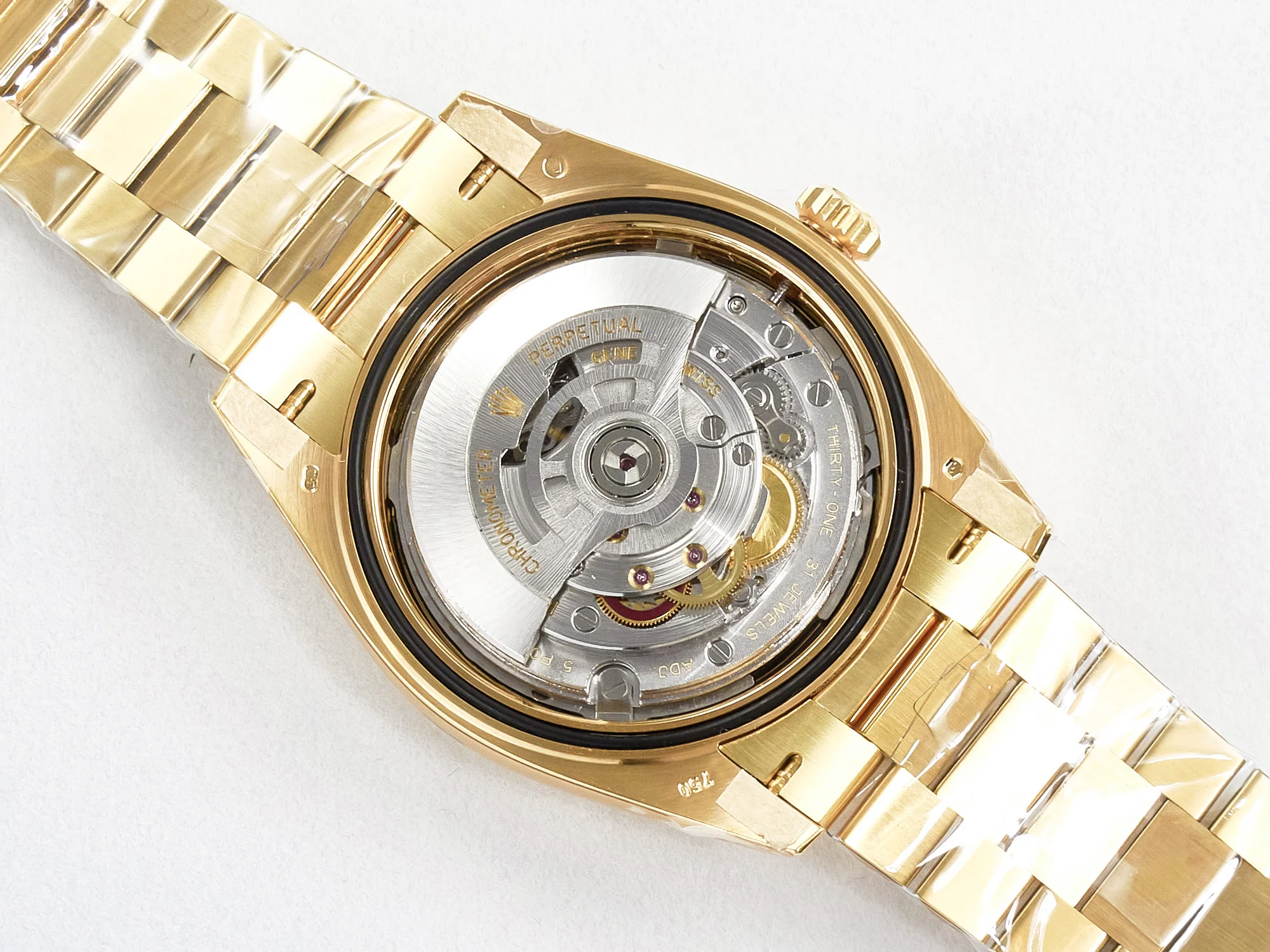 Day Date 40 228238 ARF 904L Steel Black Crystal Diamonds Bezel on President Bracelet VR3255