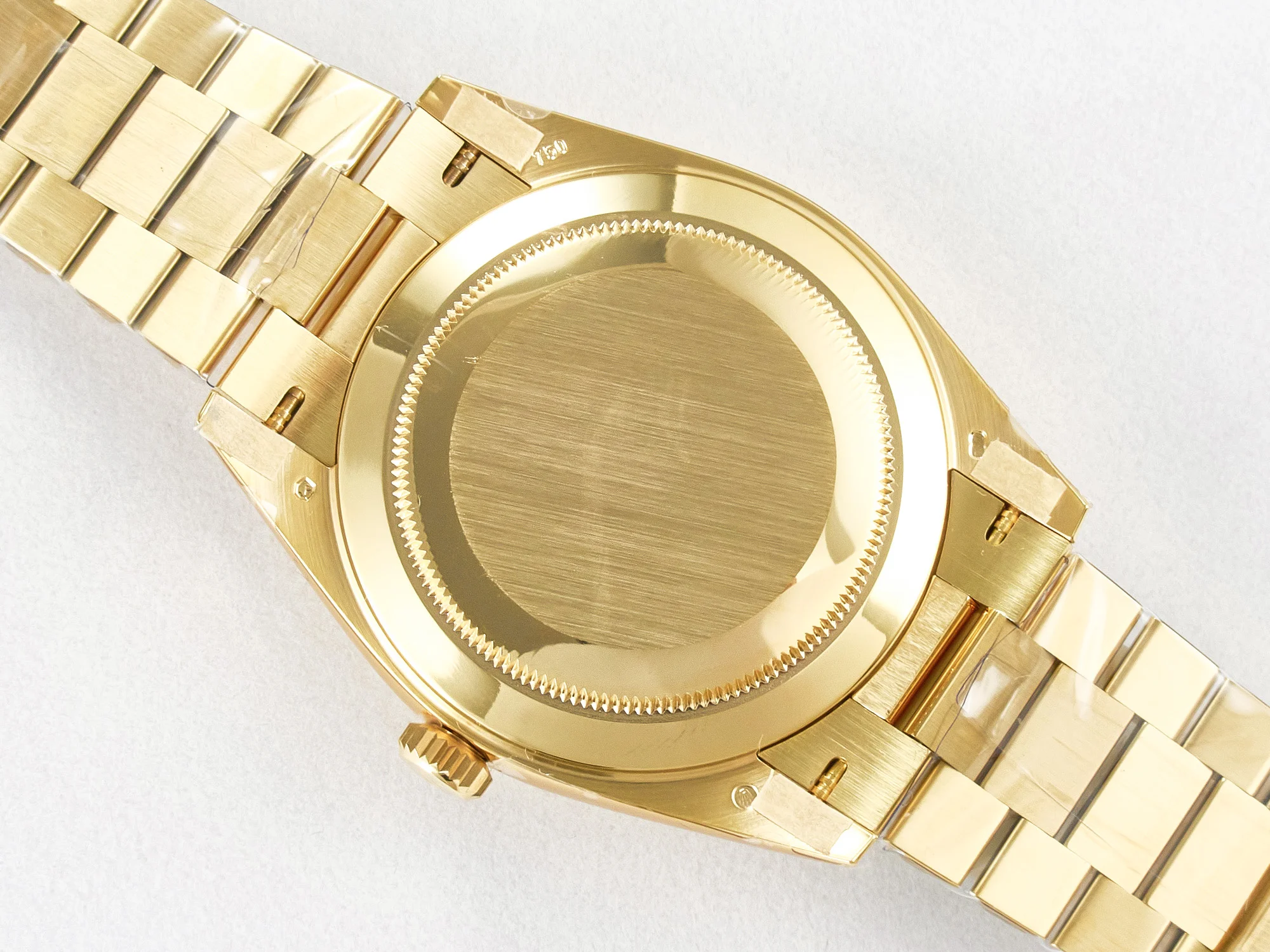 Day Date 40 228238 ARF 904L Steel YG Crystal Diamonds Bezel on President Bracelet VR3255
